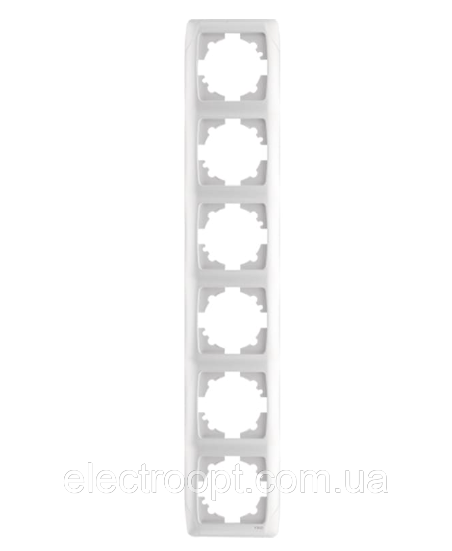 Рамка 6 постів вертикальна VIKO Carmen (білого кольору)