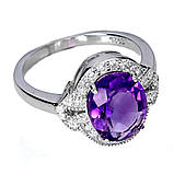 Каблучка. Натуральний аметист. Срібло 925., фото 3