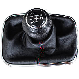 VW Golf IV 97-03 Ручка КПП + чехол з ЧЕРВОНОЮ різьбою і ХРОМОВОЮ рамкою 5 ШВИДКІСТЬ 23ММ ОТВ.