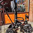 Дитячий триколісний велосипед Tilly Dynamic T-3810 (чорний) з ручкою, PU колесами, капюшоном та музичною фарою, фото 6