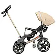 Дитячий триколісний велосипед Tilly Dynamic T-3810 (бежевий) з ручкою, PU колесами, капюшоном та музичною фарою, фото 3