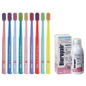 Зубна щітка Curaprox CS 3960 Super Soft для чутливих ясен + ополіскувач BIOREPAIR PLUS "Для ясен з гіалуроновою кислотою"