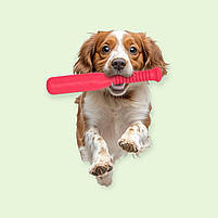 Ігрова бита для апортировки PitchDog не тоне у воді, довжина 35 см, діаметр 6 см, рожева, фото 4