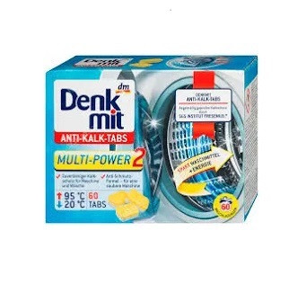 Таблетки для видалення накипу в пральних машинах Denk Mit Anti-Kalk Tabs 60 шт, фото 1