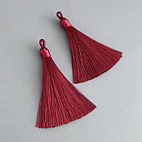 Шовкові китиці для сережок 9 см - малиновий