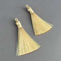 Шовкові китиці для сережок 8 см - жовтий світлий