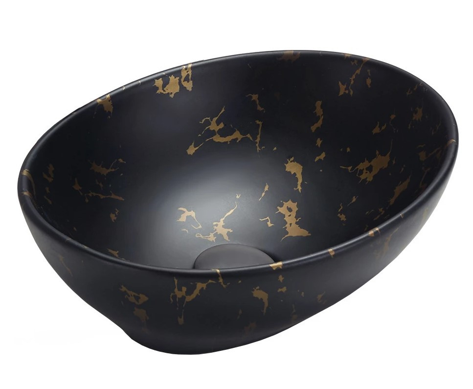Умивальник (раковина) MEXEN ELZA BLACK MARBLE MATТ накладний