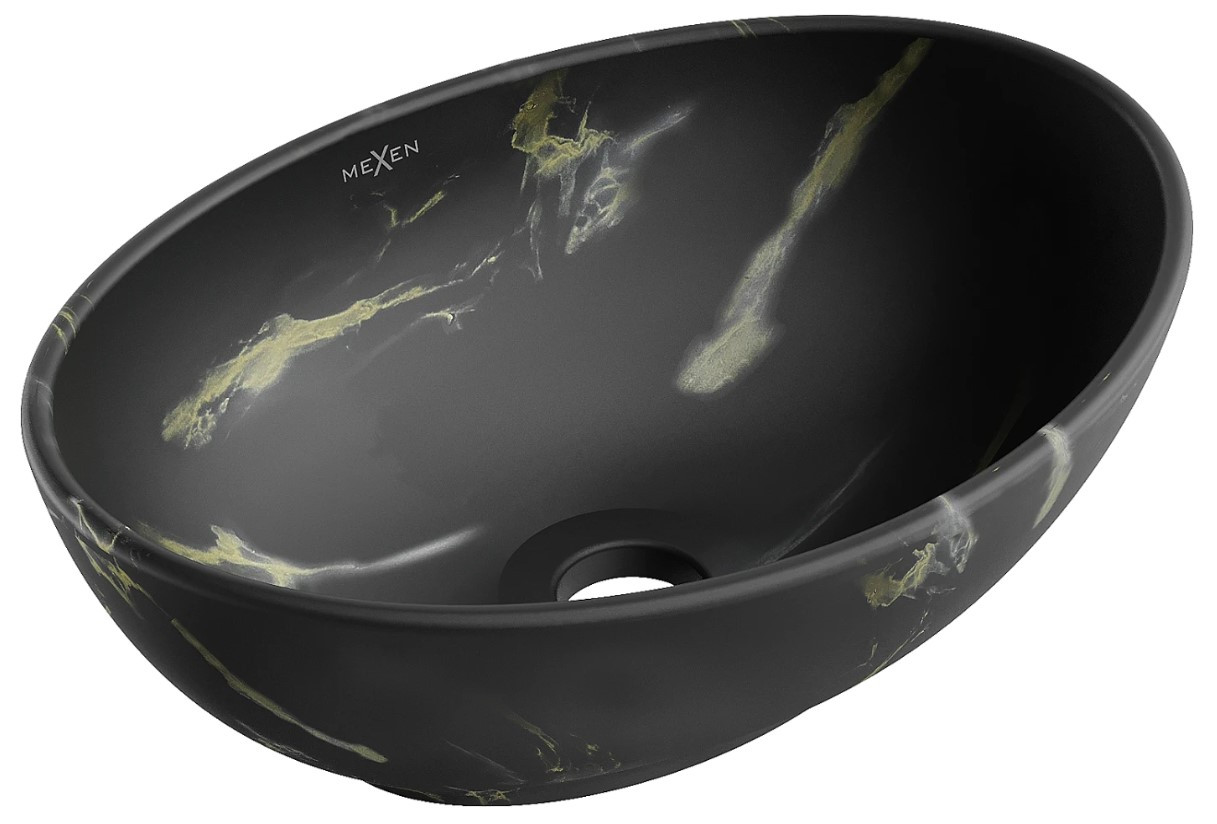 Умивальник (раковина) MEXEN ELZA BLACK MARBLE MATТ накладний