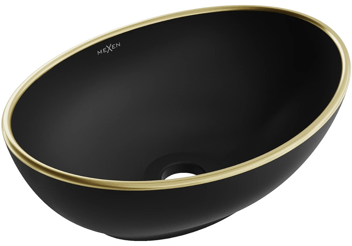 Умивальник (раковина) MEXEN ELZA BLACK GOLD EDGE накладний