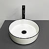 Умивальник (раковина) VBI PRATO WHITE BLACK EDGE накладний, фото 3