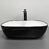 Умивальник (раковина) VBI RAVENNA BLACK WHITE GLOSSY накладний, фото 4