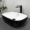 Умивальник (раковина) VBI RAVENNA BLACK WHITE GLOSSY накладний, фото 5