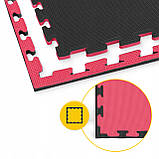 Мат-пазл (ласточкин хвіст) 4FIZJO Mat Puzzle EVA 100 x 100 x 2 cм Black/Red (P-5907739310637), фото 4