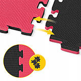 Мат-пазл (ласточкин хвіст) 4FIZJO Mat Puzzle EVA 100 x 100 x 2 cм Black/Red (P-5907739310637), фото 5