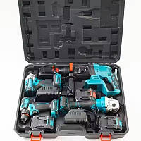 Набір інструментів у кейсі 4 в 1 KAR999 (Шурупокрут, хайковерт, больгарка,перфоратор) 48v,4 АКБ MA499
