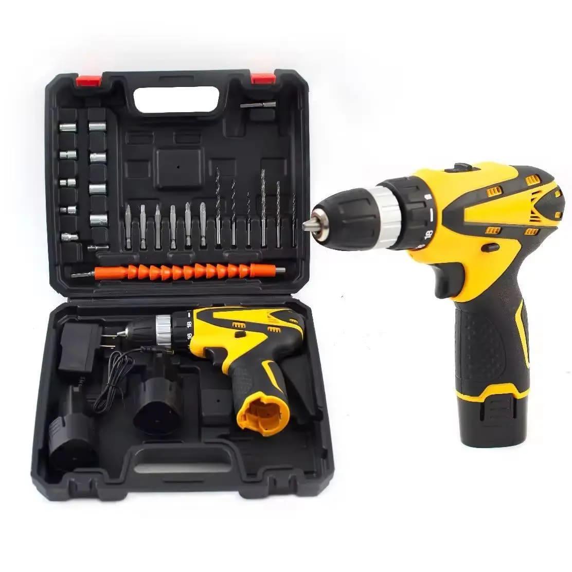 Шурупокрут KAR955 з набором інструментів, у кейсі,2 акумулятора 12v MA496