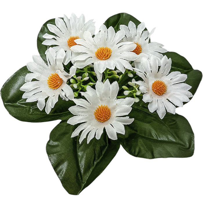 Штучні квіти букет заливка ромашка біла, 20см, фото 1