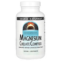 Магній Хелат, 100 мг, Magnesium Chelate Complex, Source Naturals, 250 таблеток