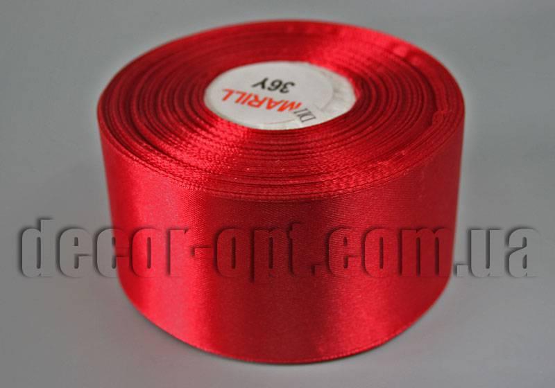 Стрічка атласна відтінок вишневий 5,00 см 36ярд арт.33