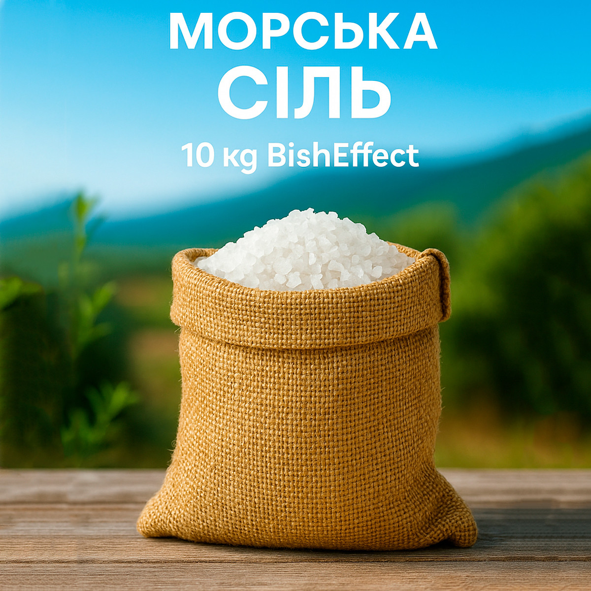 Морська сіль для ванн і SPA BishEffect 10 кг — інтенсивне очищення, відновлення шкіри та розслаблення, фото 1