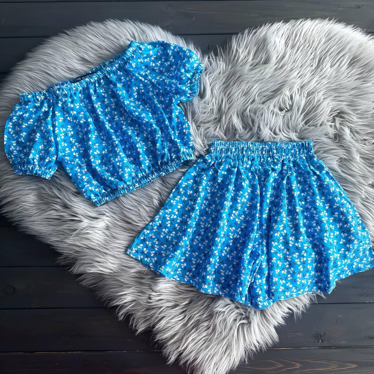 Спідниця/шорти з топом (блакитний), фото 1