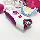 Жіноча акумуляторна бритва Kemei KM-3066, Депілятор для ніг і бікіні, Депілятор жіночий 3в1 HY-76, фото 10