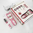 Жіночий акумуляторний бездротовий епілятор 5 в 1 Gemei GM-3052, Епілятор для різних частин тіла UR-51, фото 4