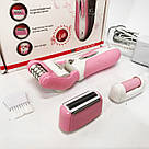 Жіночий акумуляторний бездротовий епілятор 5 в 1 Gemei GM-3052, Епілятор для різних частин тіла UR-51, фото 7