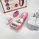 Жіночий акумуляторний бездротовий епілятор 5 в 1 Gemei GM-3052, Епілятор для різних частин тіла UR-51, фото 3