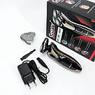 Акумуляторна машинка для стрижки, Електробритва для чоловіків, Універсальна акумуляторна електробритва YR-11, фото 9