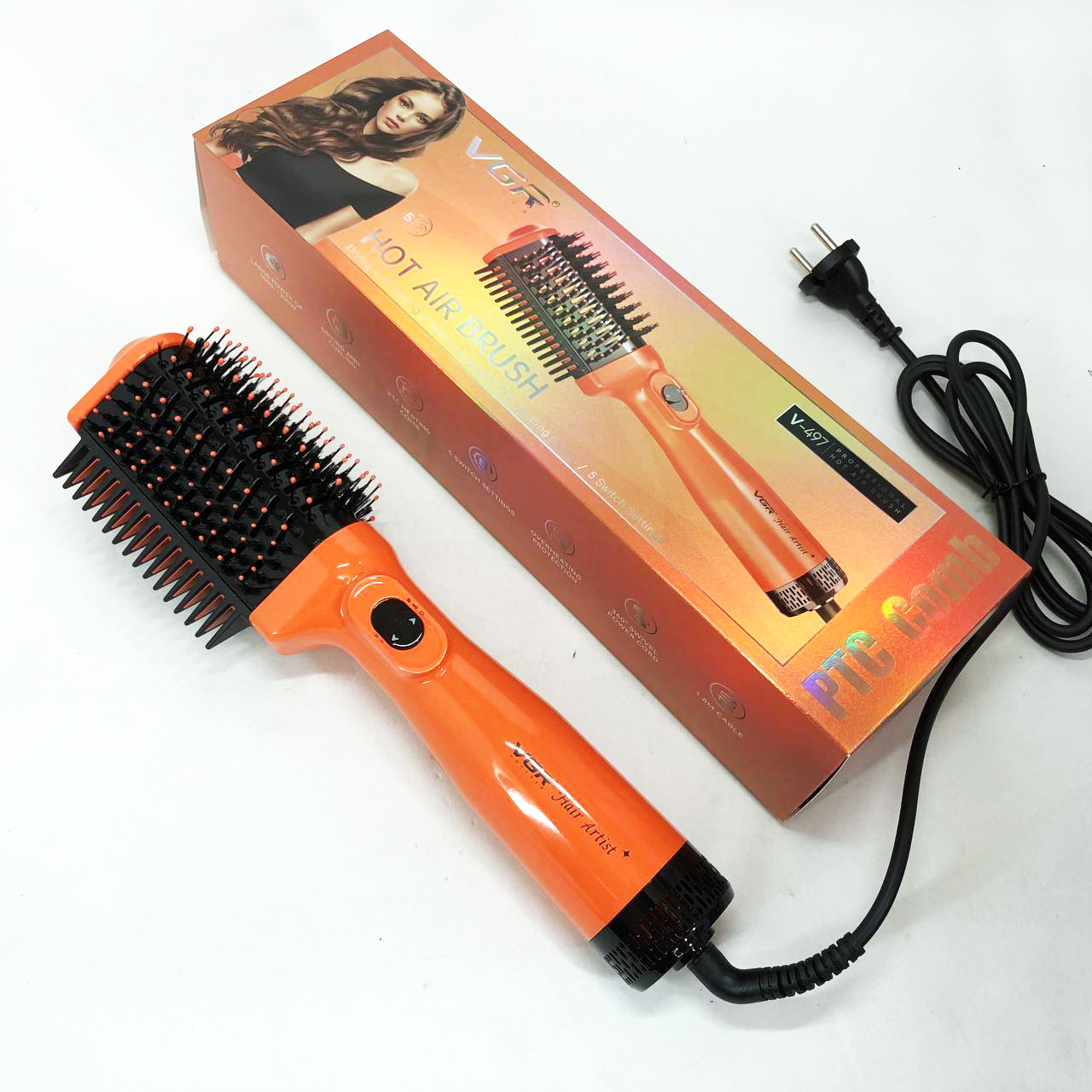 Фен професійна щітка VGR V-497, Багатофункціональні стайлери для укладання волосся PI-27, фото 1