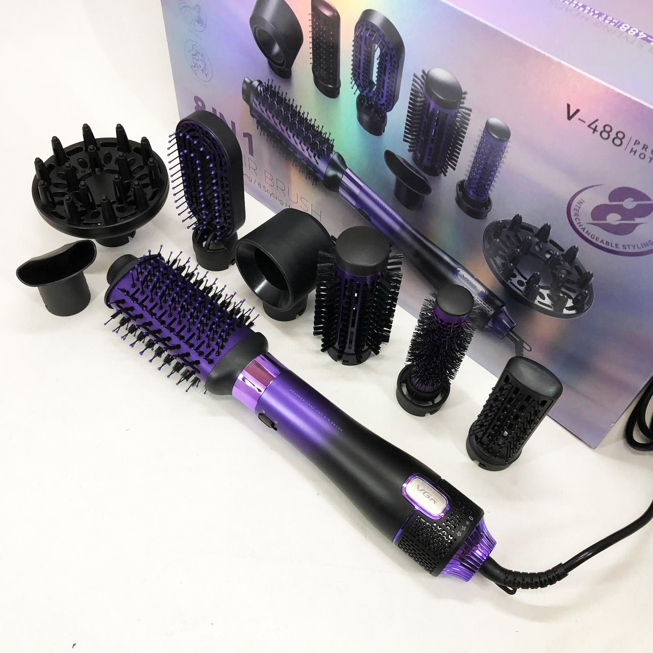 Фен для волосся з регульованою температурою, Професійний фен для укладання волосся з насадкою UJ-86, фото 1