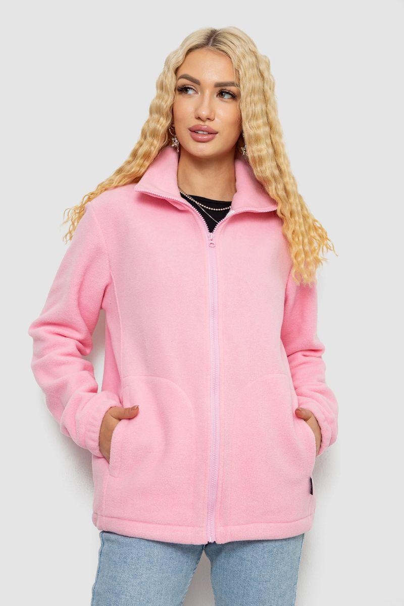 Кофта жіноча флісова на блискавці, колір рожевий, 102R5278, фото 1