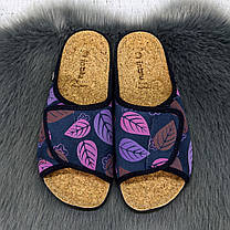 Тапочки жіночі Inblu сині на липучці з корковою устілкою 4229, фото 2