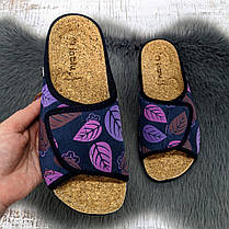 Тапочки жіночі Inblu сині на липучці з корковою устілкою 4229, фото 3