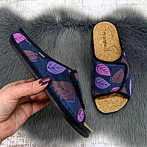 Тапочки жіночі Inblu сині на липучці з корковою устілкою 4229, фото 4