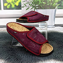 Тапочки жіночі Inblu сливові на липучці з корковою устілкою 4927, фото 3