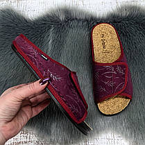 Тапочки жіночі Inblu сливові на липучці з корковою устілкою 4927, фото 5