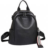 Шкіряний жіночий рюкзак міський чорний Olivia Leather 6711