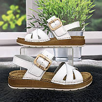 Босоніжки жіночі Inblu білі шкіряні з пряжкою 4929, фото 2