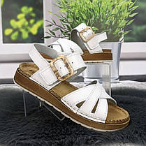 Босоніжки жіночі Inblu білі шкіряні з пряжкою 4929, фото 3