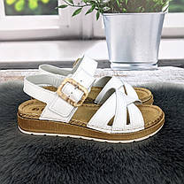 Босоніжки жіночі Inblu білі шкіряні з пряжкою 4929, фото 4