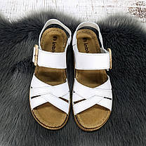 Босоніжки жіночі Inblu білі шкіряні з пряжкою 4929, фото 5