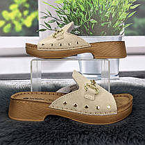 Шльопанці жіночі Inblu світло-бежеві замшеві 4928, фото 3