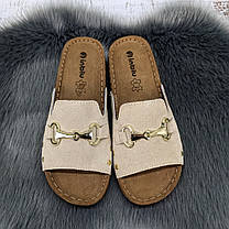 Шльопанці жіночі Inblu світло-бежеві замшеві 4928, фото 5