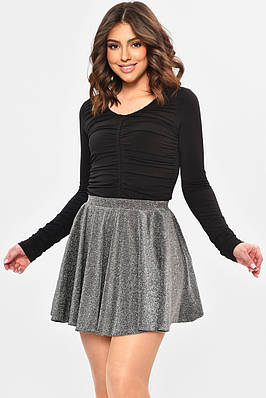 Спідниця жіноча однотонна сірого кольору р.44 202624T Безкоштовна доставка