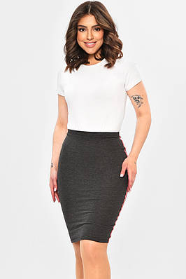 Спідниця жіноча однотонна сірого кольору р.44 202647T Безкоштовна доставка