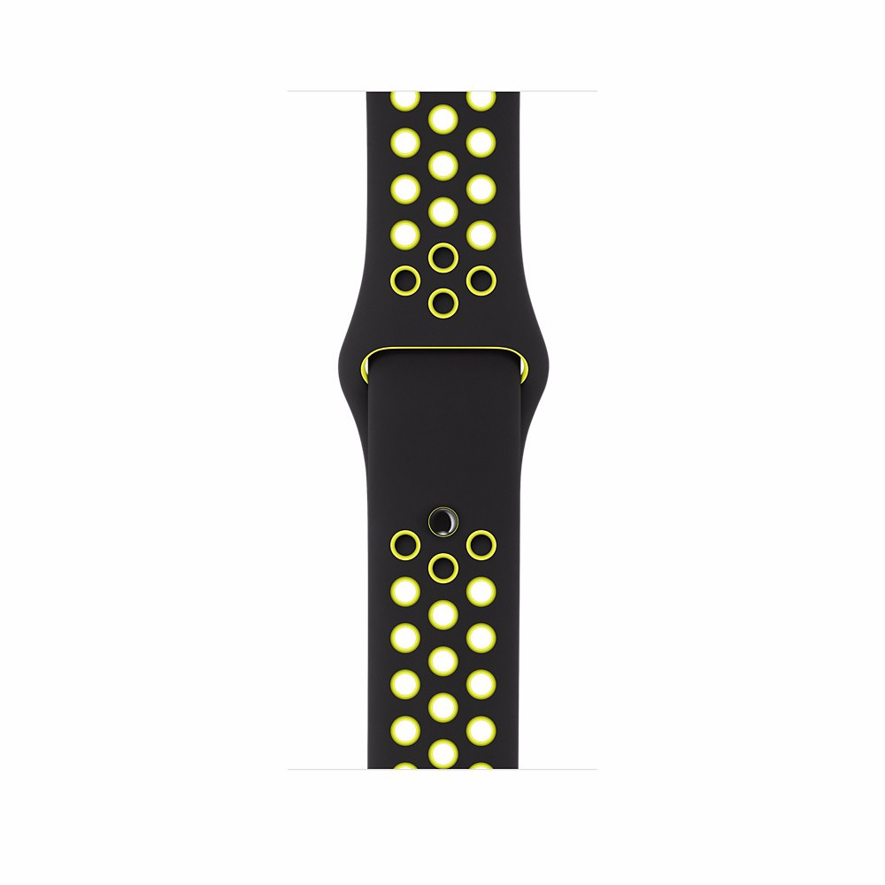 Спортивный ремешок с перфорацией Primo для часов Apple Watch 42mm / 44mm / 45mm - Black&Yellow L - фото 3 - id-p466986997