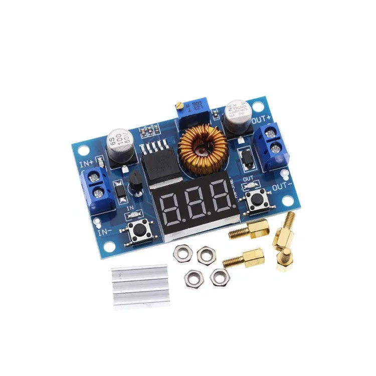 Понижуючий перетворювач напруги DC-DC 4-38V to 1.2–32V 5А, Step-Down конвертер, XL4015E1, з вольтметром