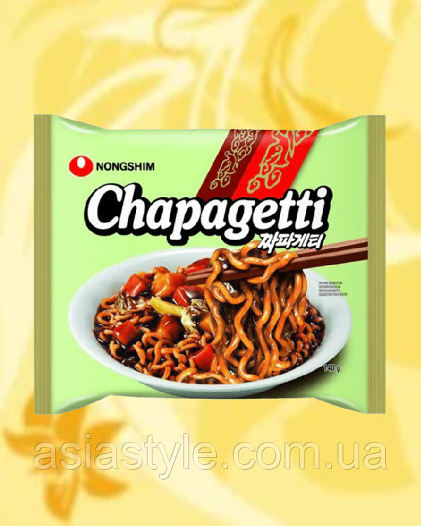 Локшина Рамен із соусом із чорних бобів, Chapagetti Noodle, Nongshim, 140г, НВ